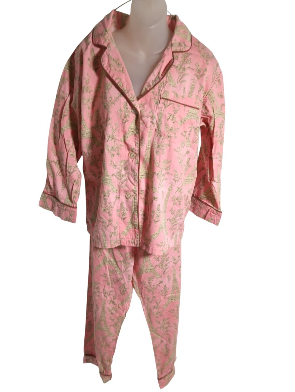 BedHead Pajama Set Pink Floral Cotton Button Front Sleepwear Size S - Picture 2 of 10